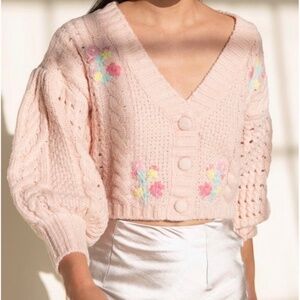 For Love and Lemons cropped Amaryllis cardigan